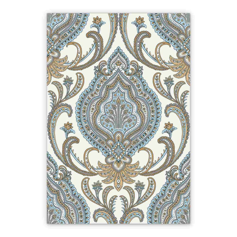 Vintage Vinyl rug Elegant damask pattern