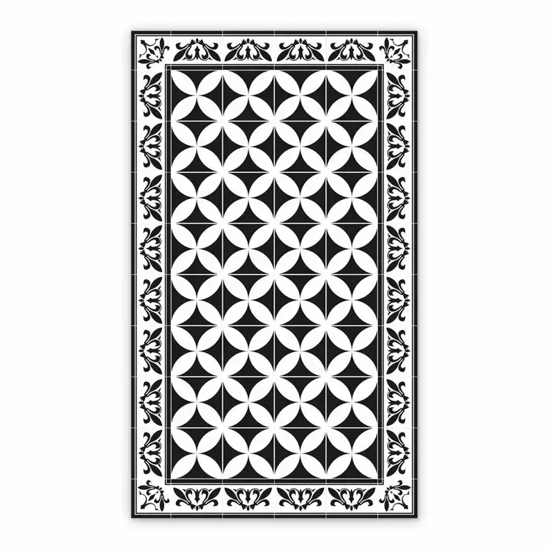 Vinyl floor mat for bathroom Spanish geometric pattern