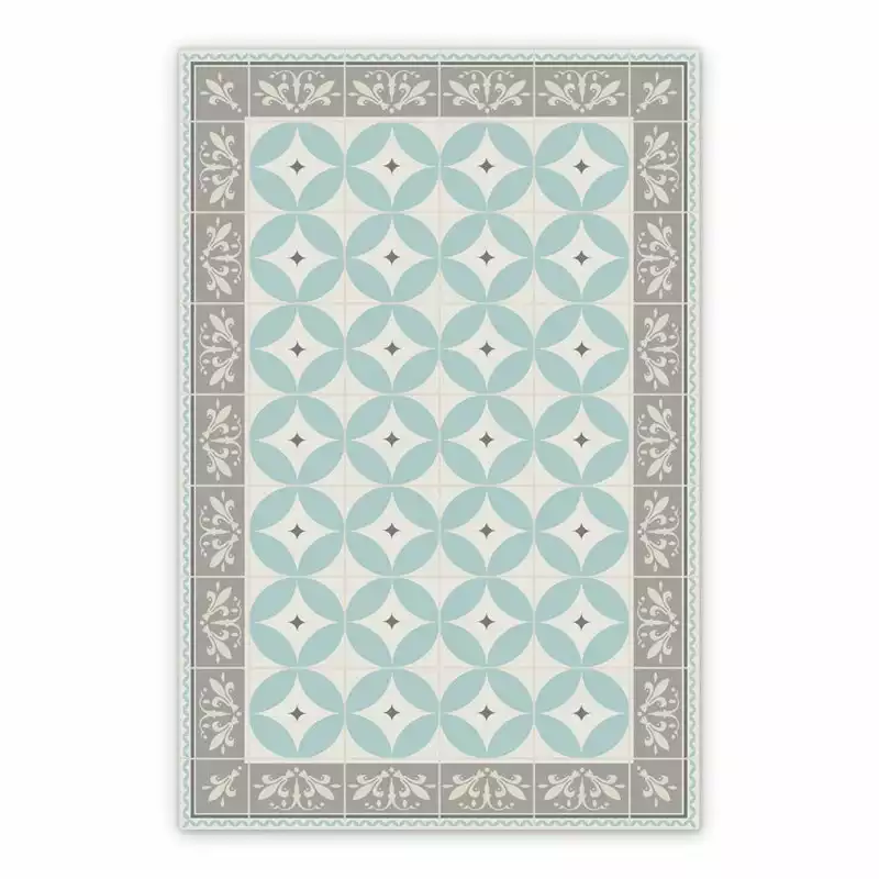 Vinyl rug Geometric patchwork pattern