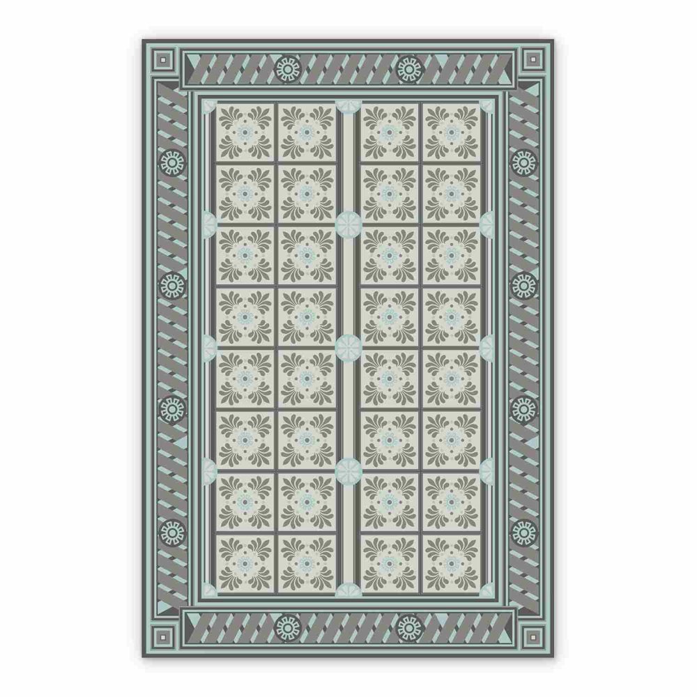 Vintage Vinyl rug Patchwork Azulejos pattern