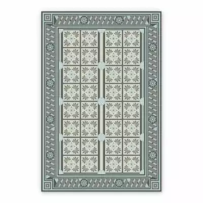 Vintage Vinyl rug Patchwork Azulejos pattern