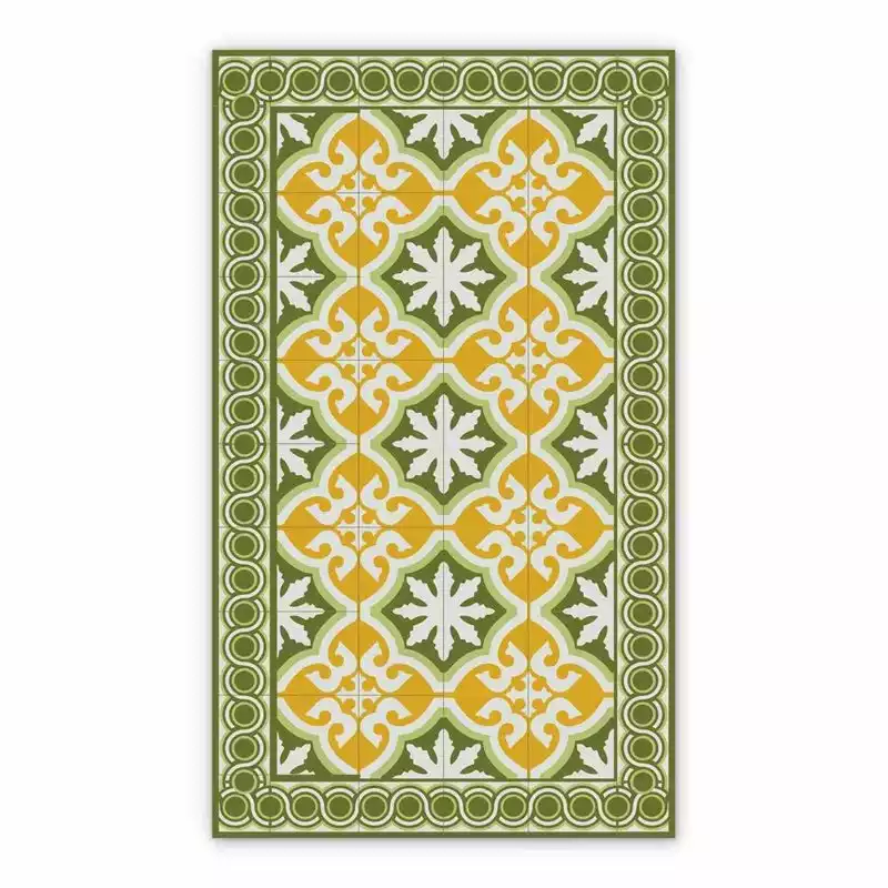 Vintage Vinyl rug Abstract Azulejos pattern