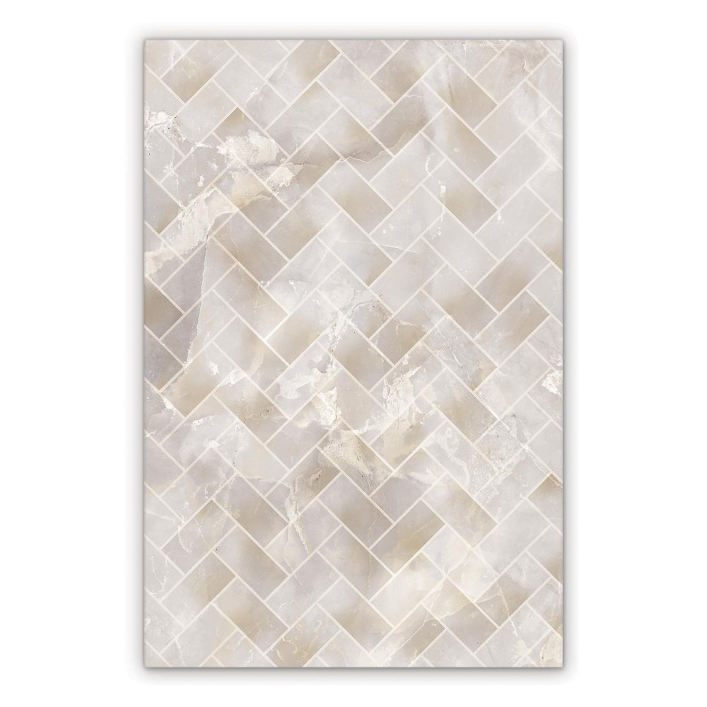 Vinyl mat for kitchen Marble pattern in herringbone