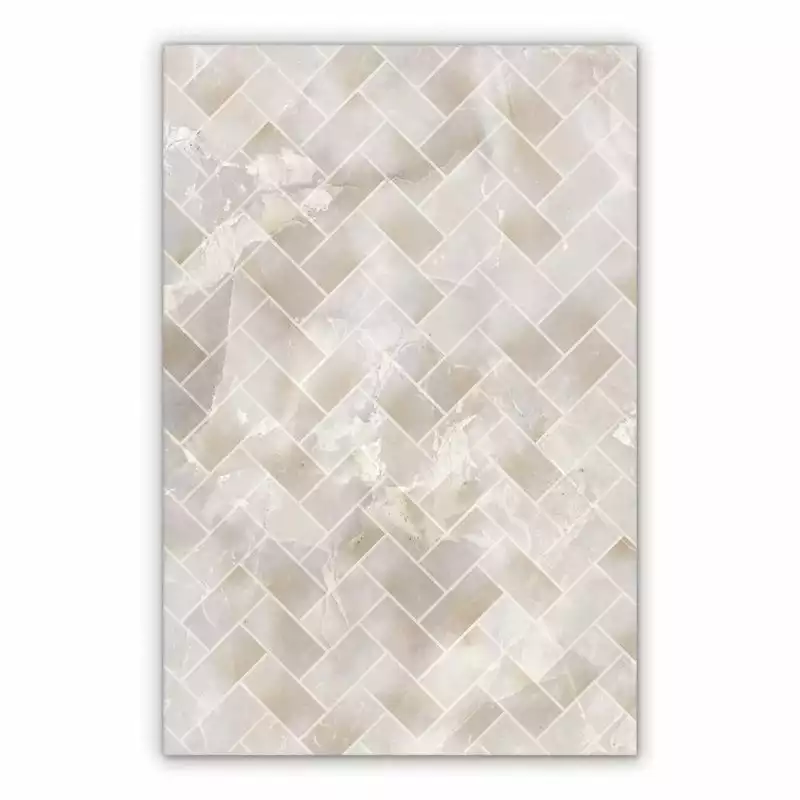 Vinyl mat for kitchen Marble pattern in herringbone