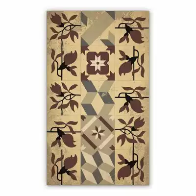 Vinyl hall runner Floral Azulejos