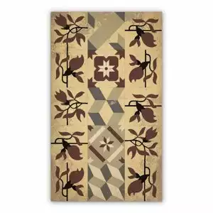 Vinyl hall runner Floral Azulejos