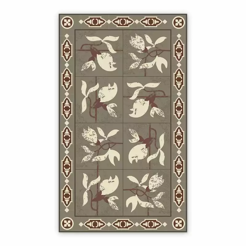 Vinyl floor mat for bathroom Azulejos flowers