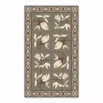 Vinyl floor mat for bathroom Azulejos flowers