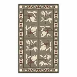 Vinyl floor mat for bathroom Azulejos flowers