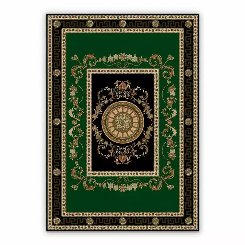 Vinyl runners Persian green pattern