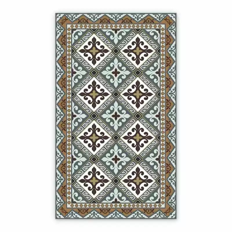 Vinyl floor mat Azulejos flowers