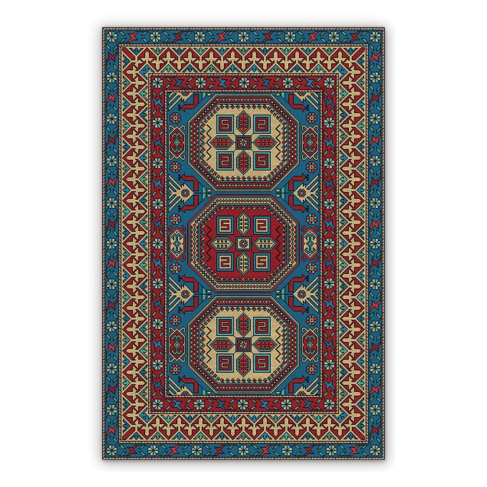 Vinyl floor mat for bathroom Pixel Persian Pattern