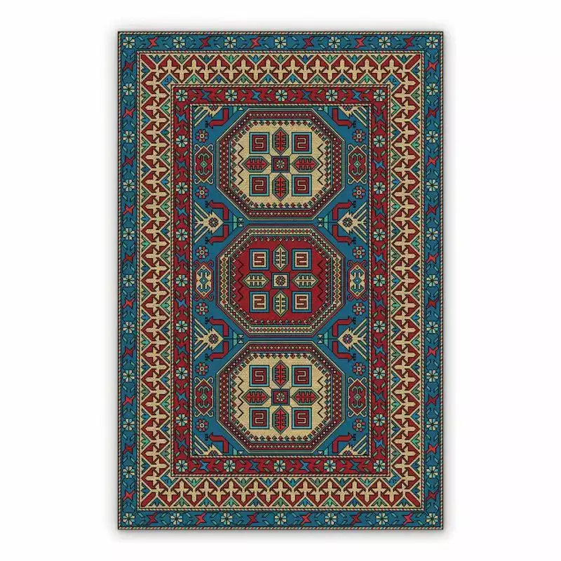 Vinyl floor mat for bathroom Pixel Persian Pattern