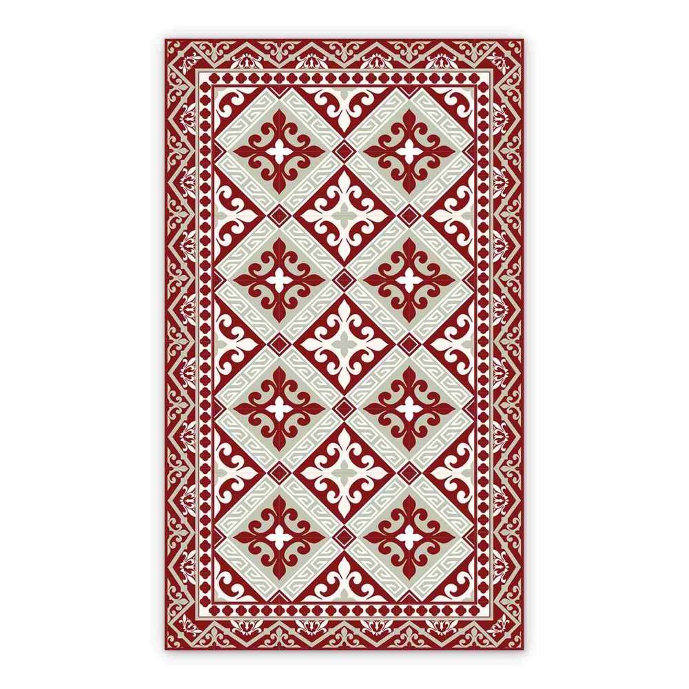 Vinyl rugs for bathroom Azulejos pattern Romanes ornament
