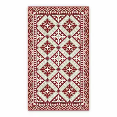 Vinyl rugs for bathroom Azulejos pattern Romanes ornament