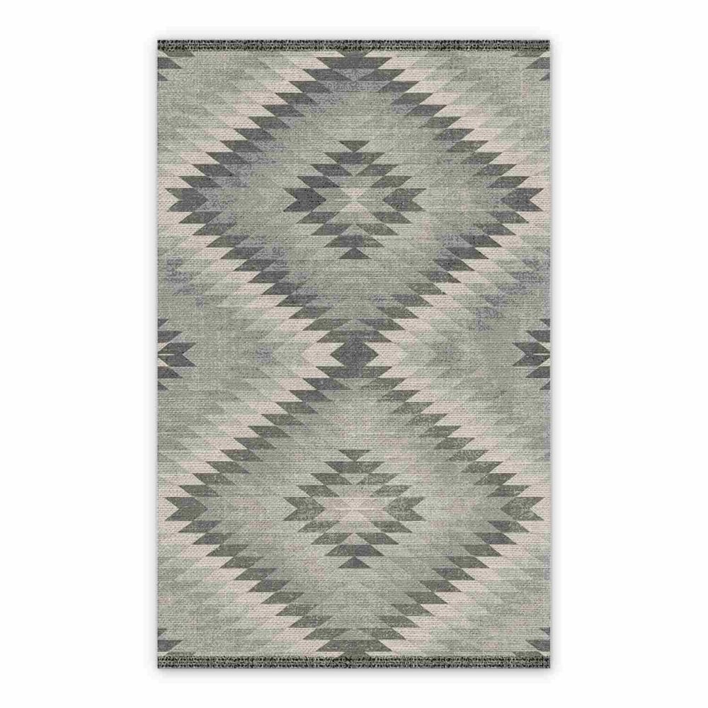 Vinyl floor mat for kitchen Zohr gray geometry pattern