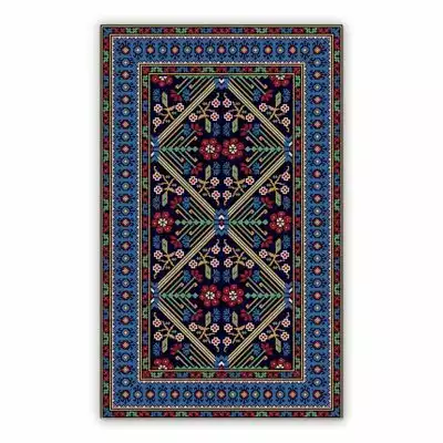 Vinyl floor mat for bathroom Colorful pattern pixel flowers