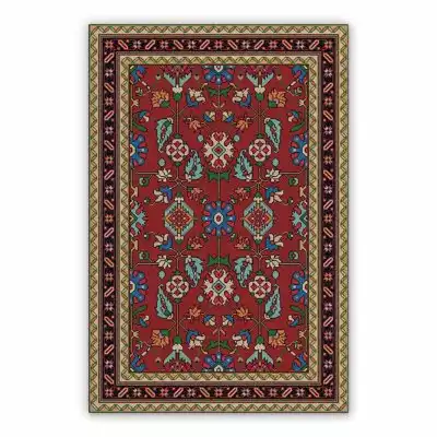Vinyl floor mat for home Abstraction flowers leaves