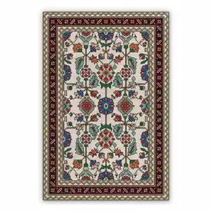 Vinyl floor runners Abstraction plants colorful flowers