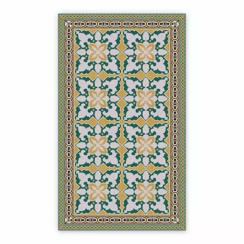 Vinyl rugs for dining room Abstraction. Damask flowers