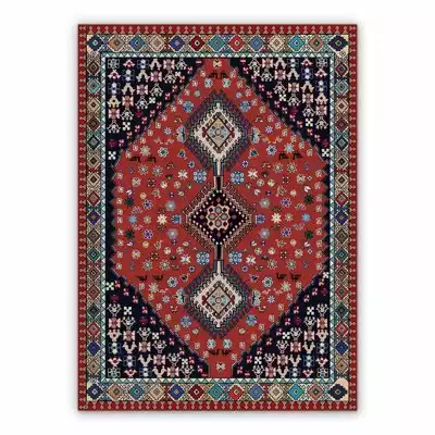 Vintage Vinyl floor mat Pixel Persian Pattern