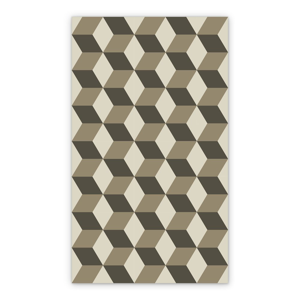 Vinyl rug 3D geometric squares
