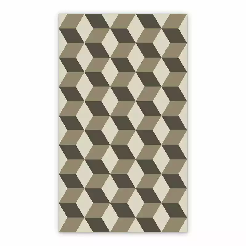 Vinyl rug 3D geometric squares