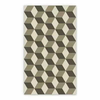Vinyl rug 3D geometric squares