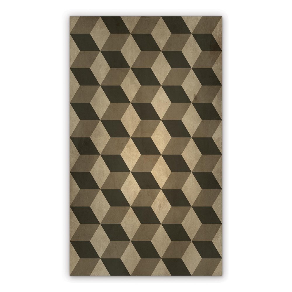 Vinyl rugs for kitchen 3D geometric squares