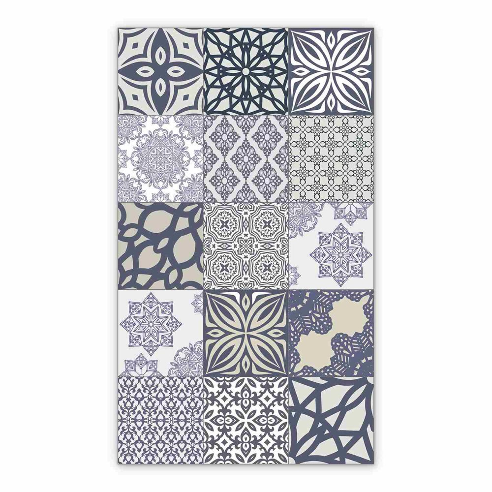 Vinyl rugs for bathroom Patchwork Azulejos tiles