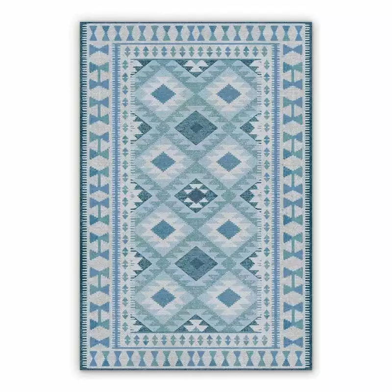 Vinyl outdoor rug Geometric squares