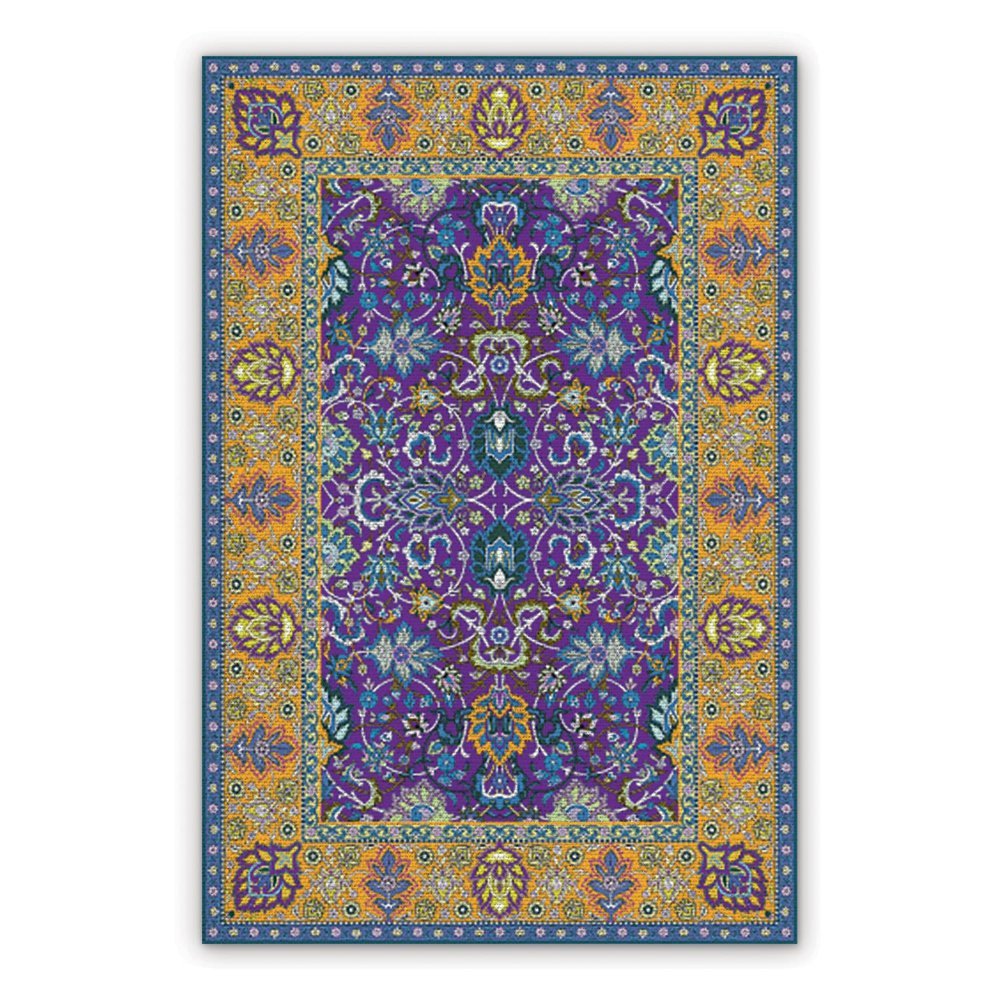 Vintage Vinyl rug Persian flowers pattern