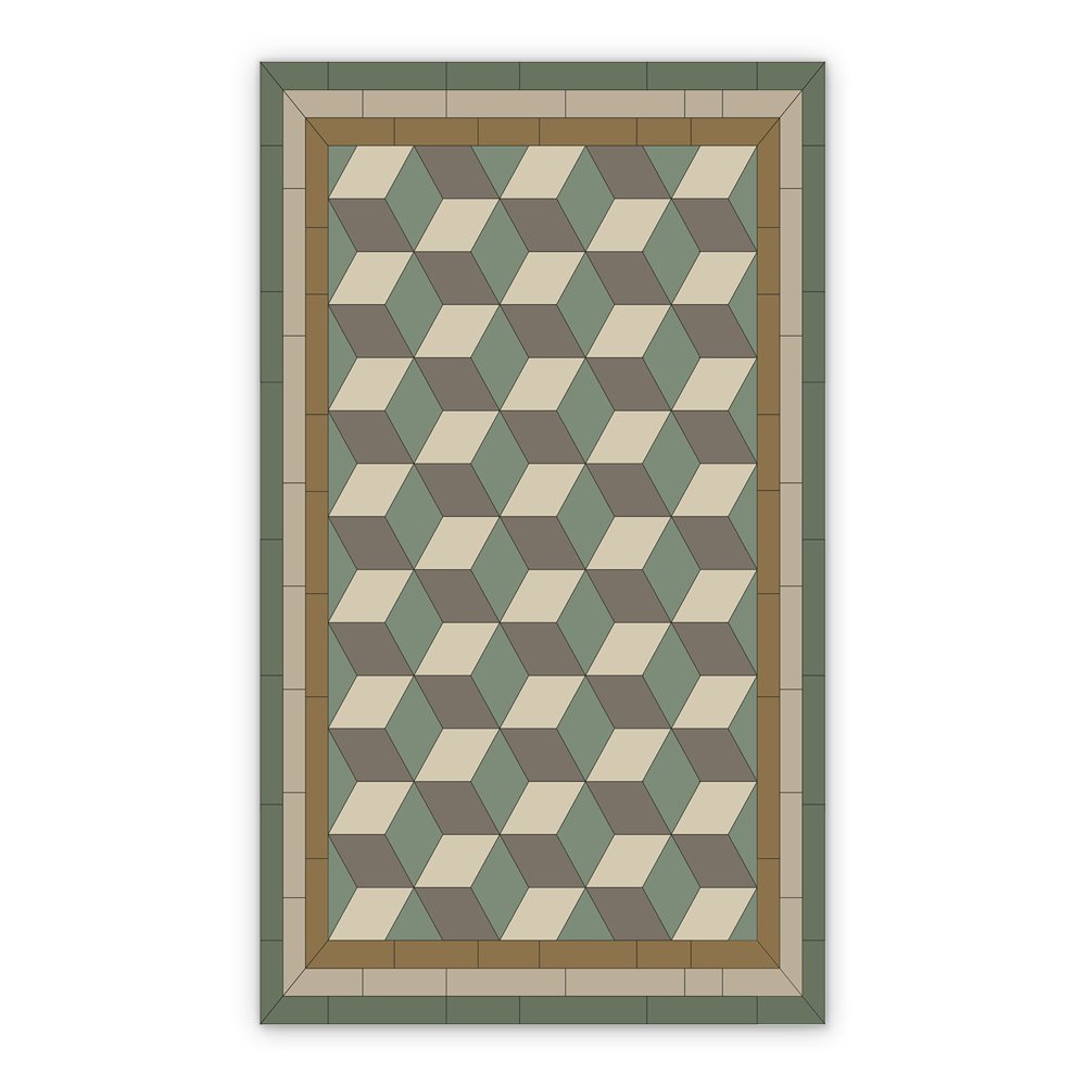 Vinyl floor mat 3D squares
