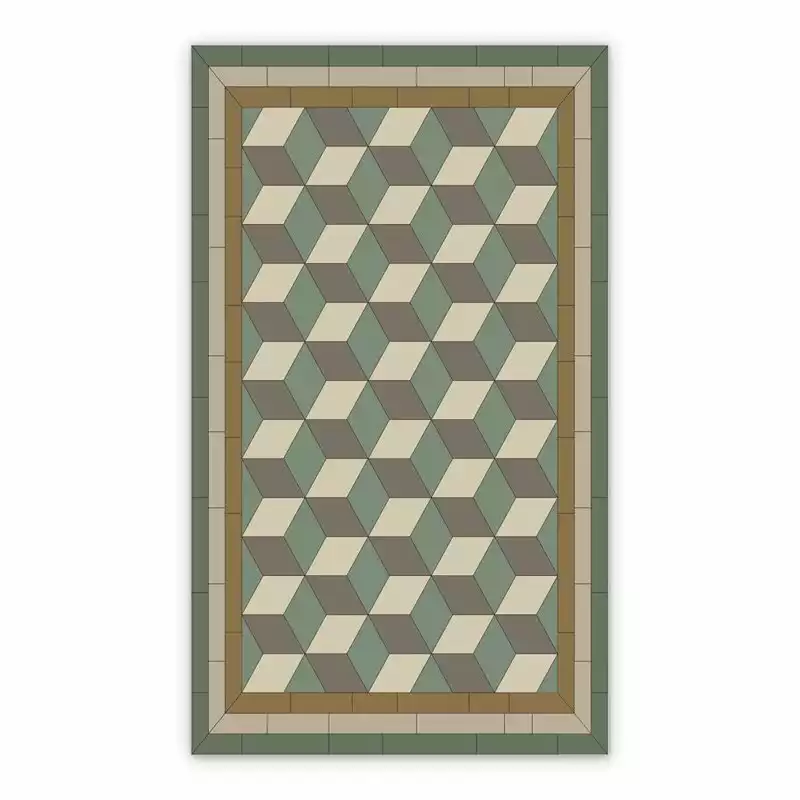 Vinyl floor mat 3D squares