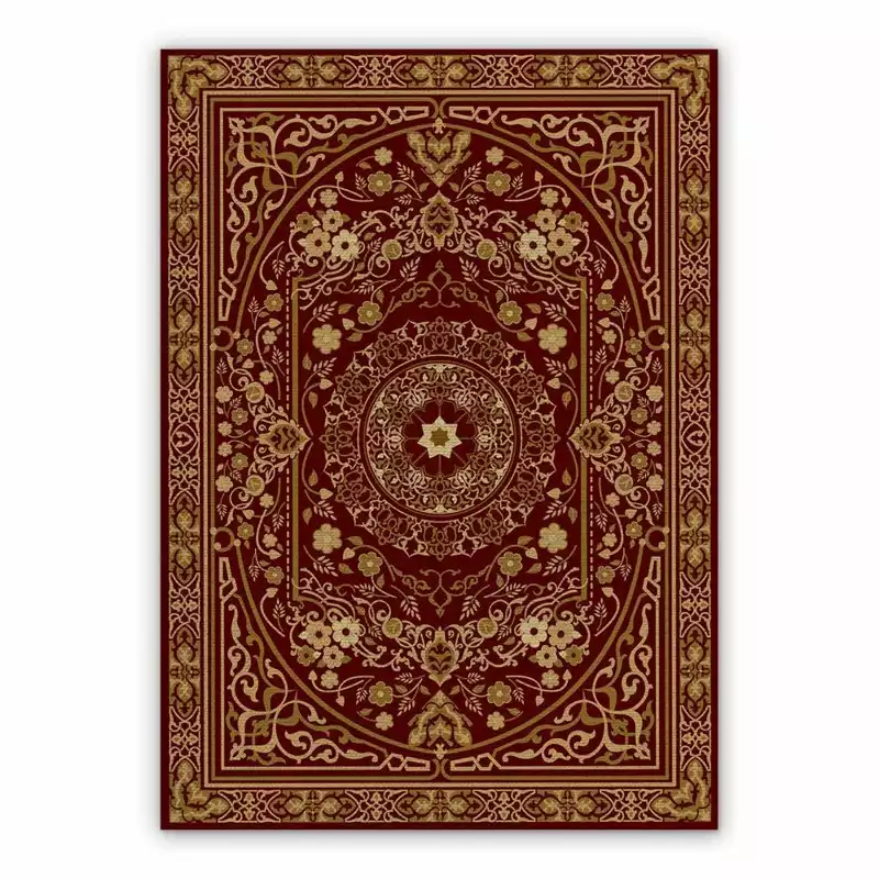 Vintage Vinyl rug Mandala flowers