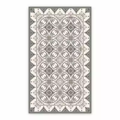 Vinyl floor runners Beige round tiles