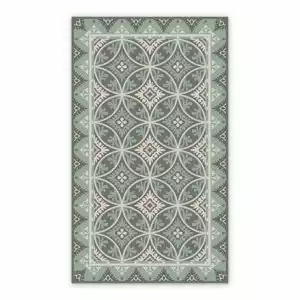Vinyl hall runner gray green tiles Azulejos