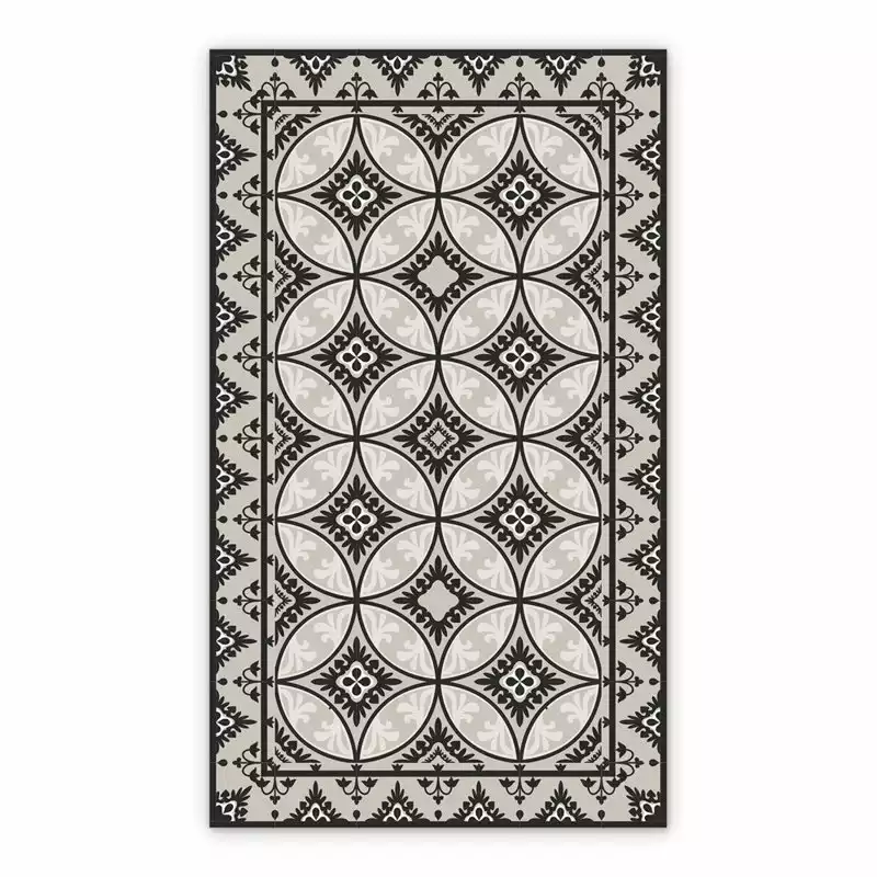 Vinyl runners for hallways Brown-white tiles