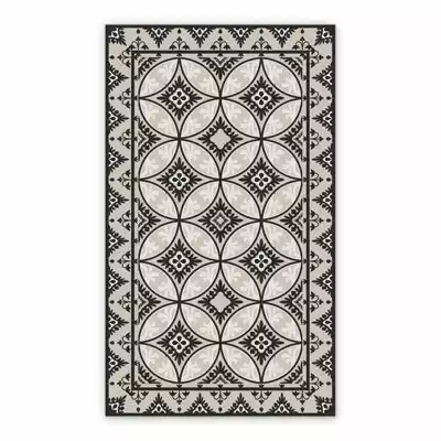 Vinyl runners for hallways Brown-white tiles