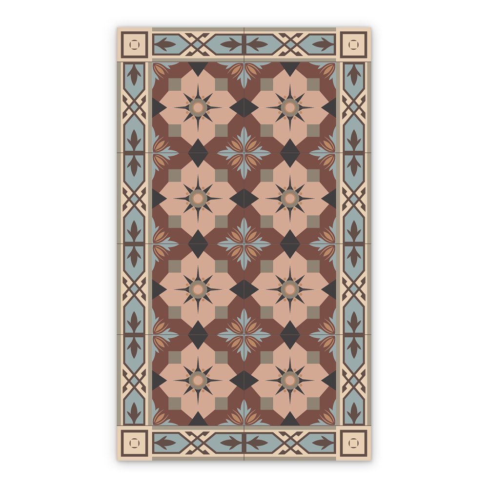 Vinyl floor mat for home Geometric tiles Azulejos celebrities
