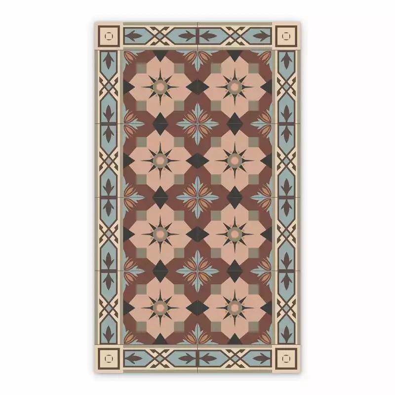 Vinyl floor mat for home Geometric tiles Azulejos celebrities