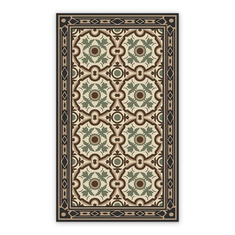 Vinyl floor mat for bathroom Dark tiles of Azulejos
