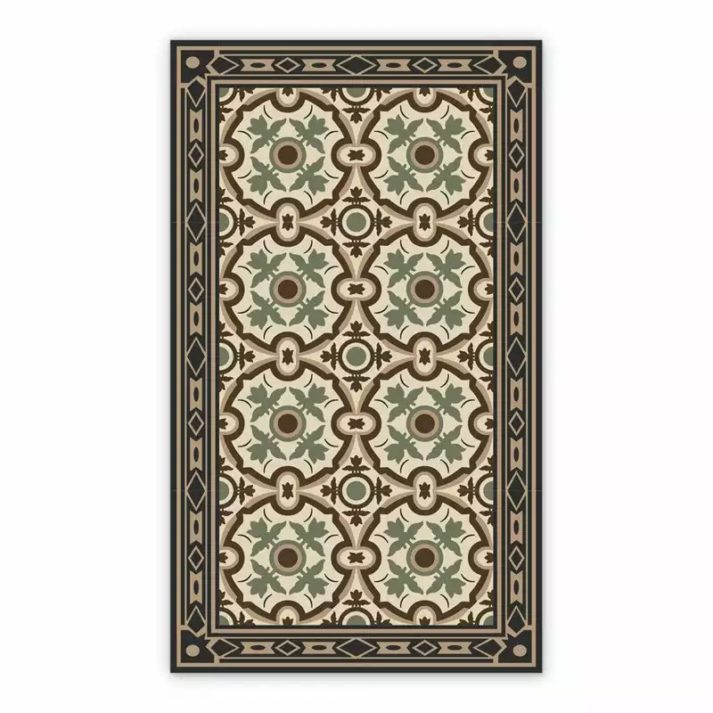 Vinyl floor mat for bathroom Dark tiles of Azulejos