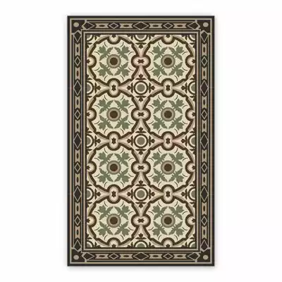 Vinyl floor mat for bathroom Dark tiles of Azulejos
