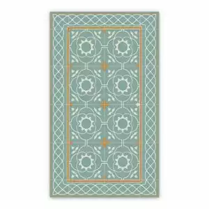 Vinyl rug tiles flowers