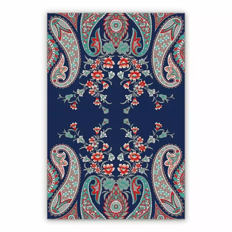 Vinyl outdoor rug Damask pattern flowers