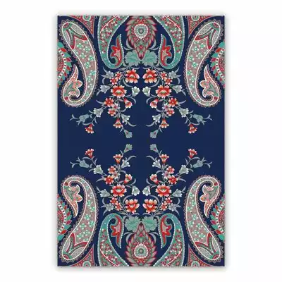 Vinyl outdoor rug Damask pattern flowers
