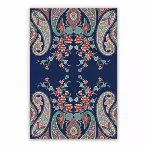 Vinyl outdoor rug Damask pattern flowers