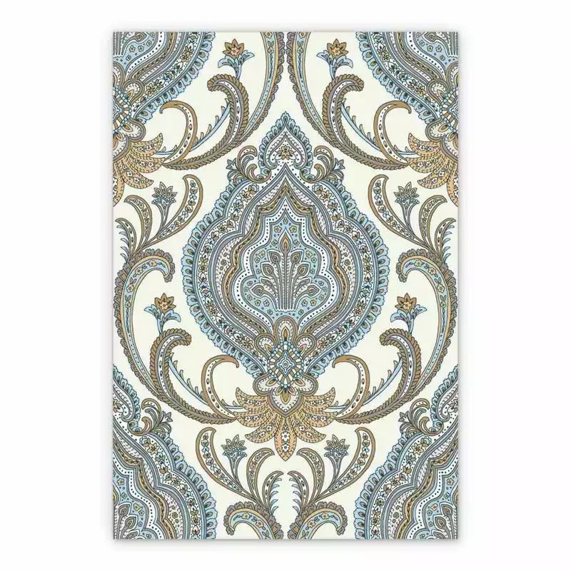 Vintage Vinyl rug Elegant damask pattern