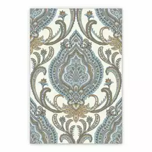 Vintage Vinyl rug Elegant damask pattern